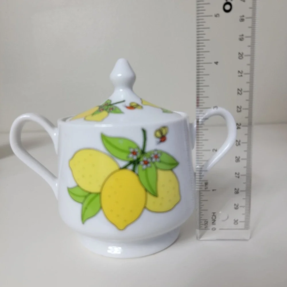 Vintage A Lorrie Design Japan Lemon‎ Bee Cream Sugar Set 2 Cups Tea Lot